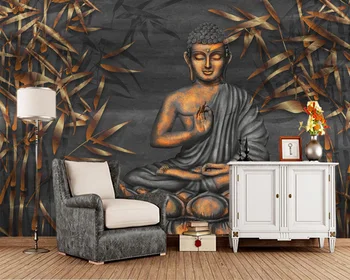 Papel de parede Златен седнал Буда дигитално изкуство 3d тапети, хол с телевизор, разтегателен стените в спалнята тапети домашен интериор