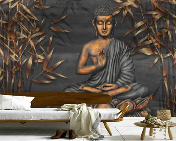 Papel de parede Златен седнал Буда дигитално изкуство 3d тапети, хол с телевизор, разтегателен стените в спалнята тапети домашен интериор