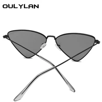 Oulylan Cat Eye слънчеви очила на Жените и мъжете Марка Секси малък триъгълник слънчеви очила с UV400 черно червено слънчеви очила ретро очила за дами