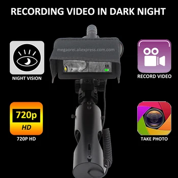 Очите аксесоари мерник за нощно виждане камера за поглед пушка с монитор и 850 Нм IR фенерче 720p видео запис ударопрочная