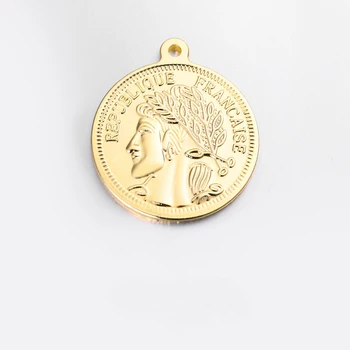4шт 25*29 мм 20*23 mm 24-КАРАТОВО злато цвят месинг кралицата на Англия монети, висулки, висулки направи си Сам бижута изводи аксесоари