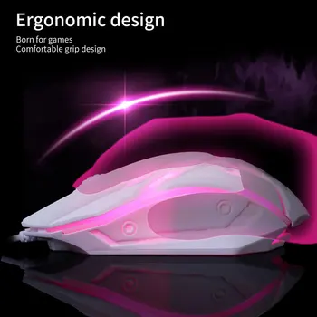 Ергономична жичен детска бутон на мишката LED 2000 DPI USB компютърна мишка Gamer Mice S1 Silent Mause с подсветка за преносими КОМПЮТРИ