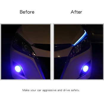 2x Ultrafine DRL LED дневни светлини динамичен мигач Жълт тази лента за монтаж на фаровете автомобилни аксесоари