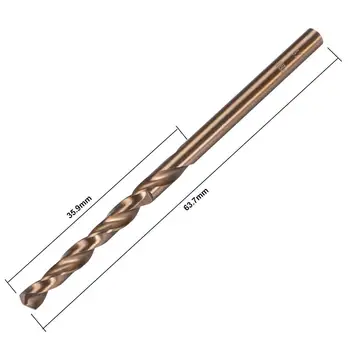 Пробиване на уши кобалт Uxcell 10pcs за обработка на метал дървена 1.5/2/3/3.2 мм спиральное тренировка титановое покритие бърза стоманен длето HSS CO M35