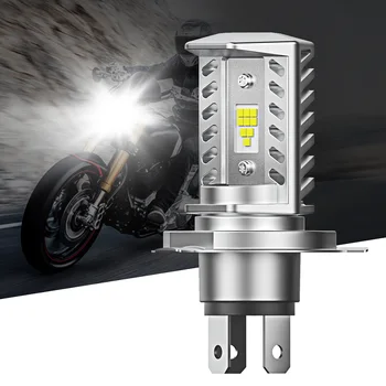 1600LM H4 led светлини мотоциклет лампи от 15 Вата Hi / Lo далечен бой светлина 6500K Бял дълги светлини мотор Мото байк Фар крушки 12v
