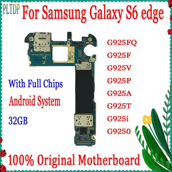Безплатна доставка, дънната платка е отключена на Samsung Galaxy S6 Edge G925F G925P G925V G925A G925T G925i G9250 G925fq логическа такса 32 GB