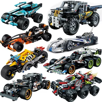 Градивните елементи на състезателен автомобил, тухли DIY модел комбинация от играчки образователни играчки съвместими блокове, тухли, играчки за деца