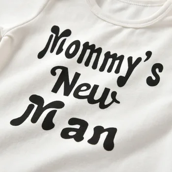 Новороденото момче летни дрехи на мама новият човек се храни с къс ръкав плъзгачи върховете на мустаците панталони и шапка детски комплект дрехи
