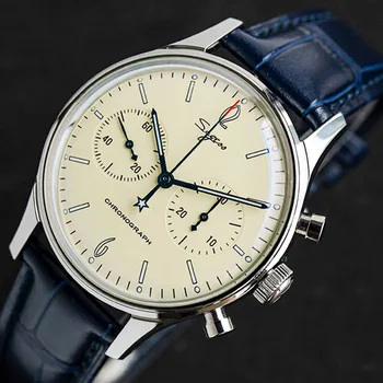 Sugess пилот военни часовници мъжки механичен хронограф Чайка 1963 2021 ST1901 механизъм кристал стъкло античен часовник