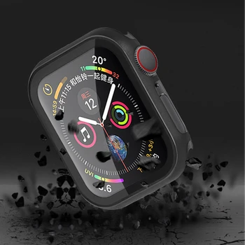 Стъкло+рамка matel case за Apple Watch серия 6 se 5 4 3 44mm 42мм iwatch band 40 мм 38 мм метална броня защитна рамка на екрана