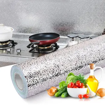 Наскоро водоустойчив доказателство масло алуминиево фолио стикери, самозалепващи се тапети готварска печка стикери Стена CLA88