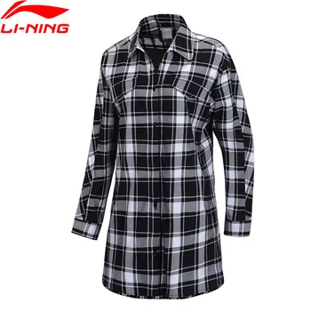 (Break Code)Li-Ning Women The Trend риза с дълъг ръкав в Свободна памук каре li ning лигавицата на спортни блузи ASHP002 WCL1667