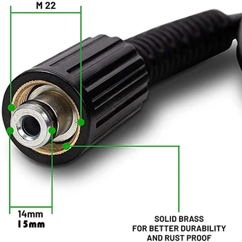 Маркуч кабел тръба автомивка маркуч за пречистване на вода удлинительный маркуч M22-pin 14/15 за измиване с високо налягане Karcher Elitech Interskol Huter