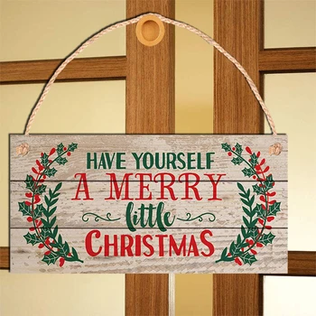20x10 см виси дървен добре дошли знак весела Коледа предната врата на селска къща декор на верандата украса за дома Навидад