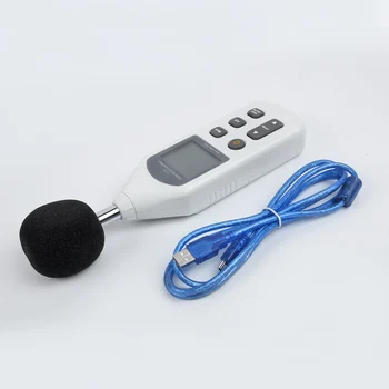 Професионален измерител на нивото на звука комплект гъба топката USB кабел, CD мониторинг децибела измерване на шума тестер за налягане