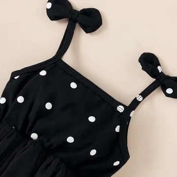 2020 Summer Princess Бебе Baby Girls Dress Polka Dot Print Sleeveless Дантела Tutu Mini Сарафан Облекло