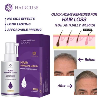 HAIRCUBE бърз растеж на косата спрей копър против косопад течно лечение на повредени помощ за грижа за косата ремонт растат на Мъже, Жени