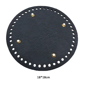 1 бр Черно кръгло дъно овално дълго на дъното за вязаной чанти ПУ кожена чанта ръчно изработени аксесоари дъното на DIY Плетене на една кука чанта дъното