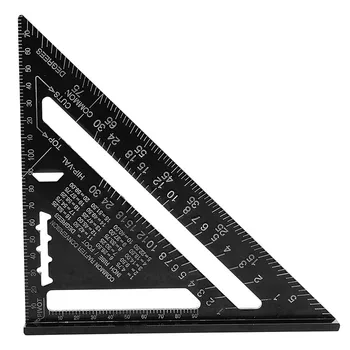Триъгълен измервателна линийка 260x185x185mm metric триъгълна линия от алуминиева сплав черен триъгълник, транспортир нова