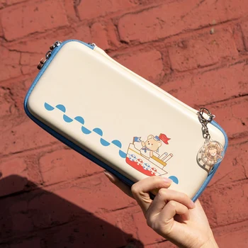 Морска мечка премина чанта за съхранение на ПУ Hard Cover Shell NS водоустойчив калъф скоростна безплатен презрамка за Nintendo Switch аксесоари