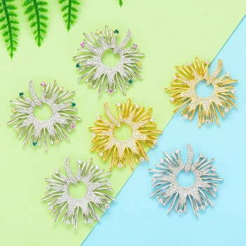 SISCATHY модни фойерверки обеци цвете-карамфил луксозни пълен Mirco проправи Кристални Цирконий Дубай Сватбени бижута обици
