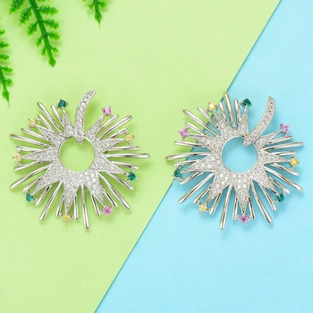SISCATHY модни фойерверки обеци цвете-карамфил луксозни пълен Mirco проправи Кристални Цирконий Дубай Сватбени бижута обици