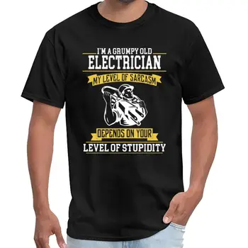 Graphic I m a grumpy old electrician my level of sarcasm d streetwear shirt gents vintage t shirt s-6xl hip hop