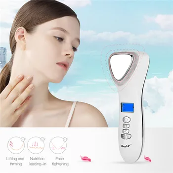 LED Red Blue Light Ion Beauty Face Device Hot And Cold Treatment USB Charging Spa Лицето Care Massager For Beauty Face Machine