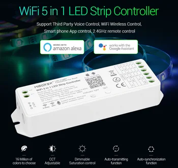 Milight WL5 5 in 1 LED WIFI Controller For RGB RGBW RGB CCT Single color led strip light Amazon Алекса Voice phone Remote App