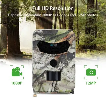 PR100 Hunting Camera 12MP Цифров Wildlife Trail Camera Infra-red Night Vision Surveillance Camera for Hunting Скаутите Game