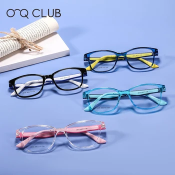 O-Q CLUB Kids Squre Glasses Frame прекрасни удобни очила TR90 Силиконова късогледство оптични очила 2515