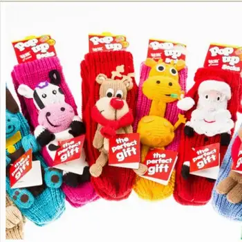 Жените и мъжете чорапи Дама Коледен подарък чорап зима скъпа вълна 3D дами луд чорап женски топлинна сгъсти топли чорапи на животните