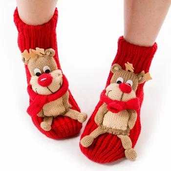 Жените и мъжете чорапи Дама Коледен подарък чорап зима скъпа вълна 3D дами луд чорап женски топлинна сгъсти топли чорапи на животните
