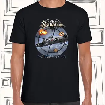 Sabaton No Bullets Fly Metal Band мъжка черна тениска размер S-3XL мъжка тениска отлично качество на мъж памук