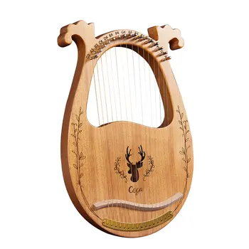 Лира Арфа 16-струнен Арфа дървена резонансната кутия и здрави стоманени струни с 3шт чукове тунинг ключ добър музикален подарък