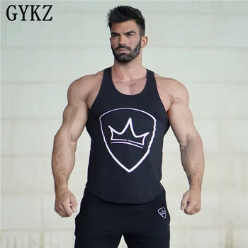 GYKZ 2018 фитнес зали Тениски културизъм мъже еластичен хлопчатобумажный жилетка О-образно деколте, спортни зали Тениски, мъжки ризи без ръкави мускулите на мъжете фитнес върховете