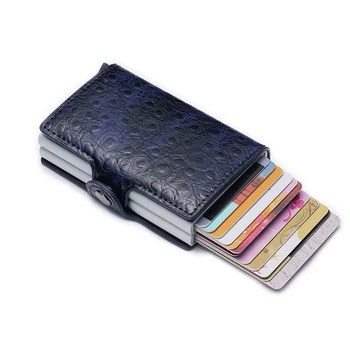 DIENQI мъжете малък RFID карти кожени портфейли тънки портфейли мъжки магическа мини чантата изскочи човек, Черно Вале торба пари мъжки portomonee