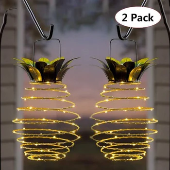 Ананас за лампи слънчева енергия, ковано желязо лампа LED Garden Copper Lamp Can Flex Waterproof Outside Can Hang Holiday Lighting