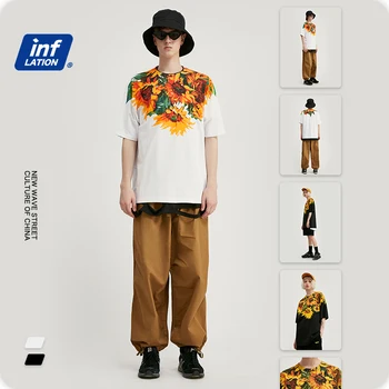 Инфлацията мъжка риза на цветя и растения печат негабаритная свободна засаждане тениска за мъже памук Harajuku Men Смешни t тениски 1152S20