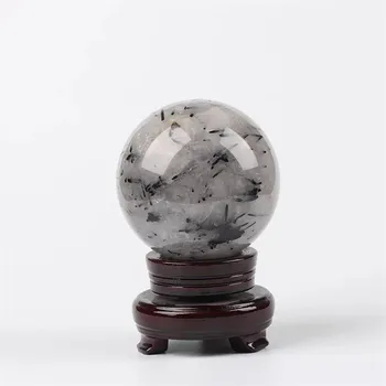 Натурален Кристал beautifu турмалин черна коса кварцов кристална топка изцеление