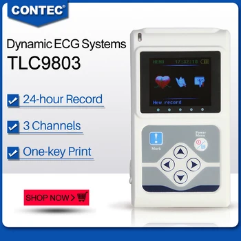 Contec производител доставка на нови 3 канали ЕКГ Оглавник, ЕКГ Оглавник, ЕКГ монитор на системата 24 часа на ЕКГ записващо устройство TLC9803
