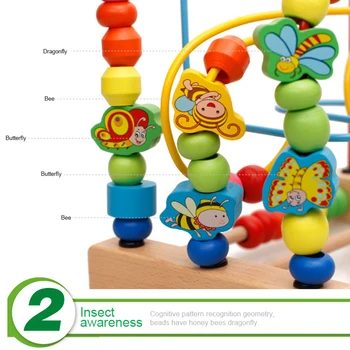 ABWE най-продаваните MWZ дървени детски играчки за деца Кръг на първия топчета лабиринт за момчета момичета