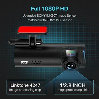 Anytek Mini 1080P WIFI Car Recorder, USB Dash Camera Dash Cam No Screen Control APP Car DVR