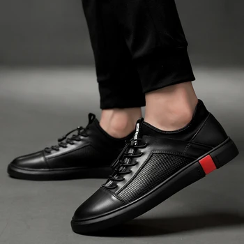Мъжки обувки oxfords от естествена кожа, луксозна марка италиански стил Мъжки обувки Обувки за мъже дишаща плоски обувки на дантела-голям размер