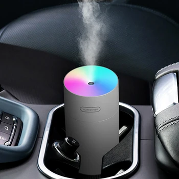 270 мл цветна чаша USB овлажнител за въздух ултразвуков автомобилни овлажнители мъгла кана с 7 цветове led лампи, мини офис за пречистване на въздуха