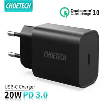 CHOETECH Quick Charge 4.0 3.0 QC PD Charger 20W QC4.0 QC3.0 USB Type C бързо зарядно устройство за iPhone 12 X Xs 8 Xiaomi Phone PD C