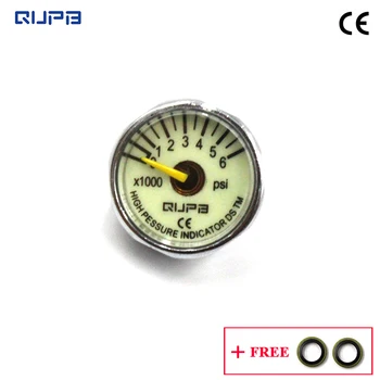 QUPB 1 Inch Paintball High Pressure Luminous Gauge 6000PSI 1/8NPT Thread GES006