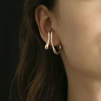 Двупластова ушна кост клип на женската идентичност прилив на ухото клип нередовни слушалки студен вятър обици, без ушни отвори Instagram
