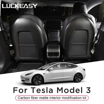 LUCKEASY автоаксесоари интериор за Tesla Model3 Carbon Matte window button/center control/door lock switch пълен комплект кръпка
