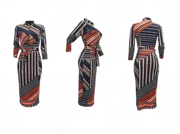Размер (S~XXXL) 2019 африканска дрехи, дизайнерски рокли Dashiki африкански ежедневни рокли за дами / жени